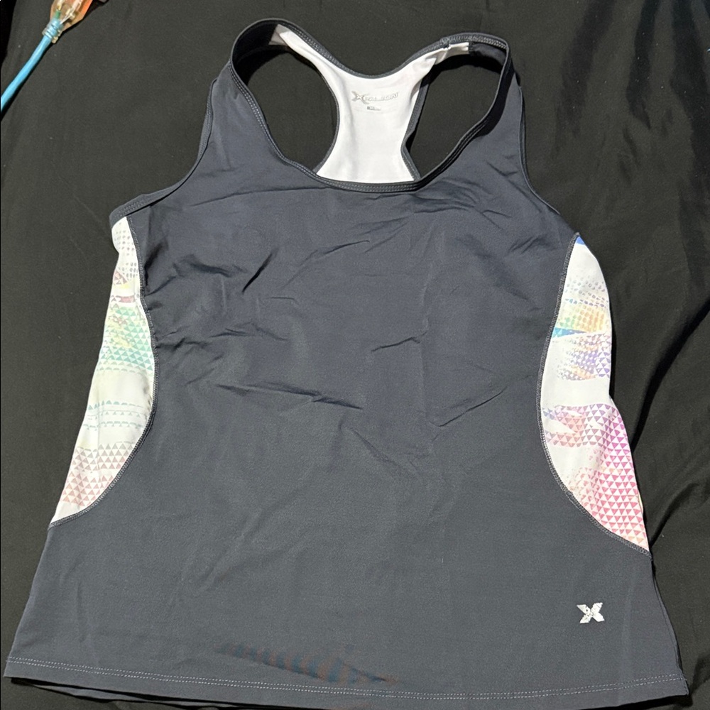 Xersion Women's Black Tank Top with Multicolor Accents